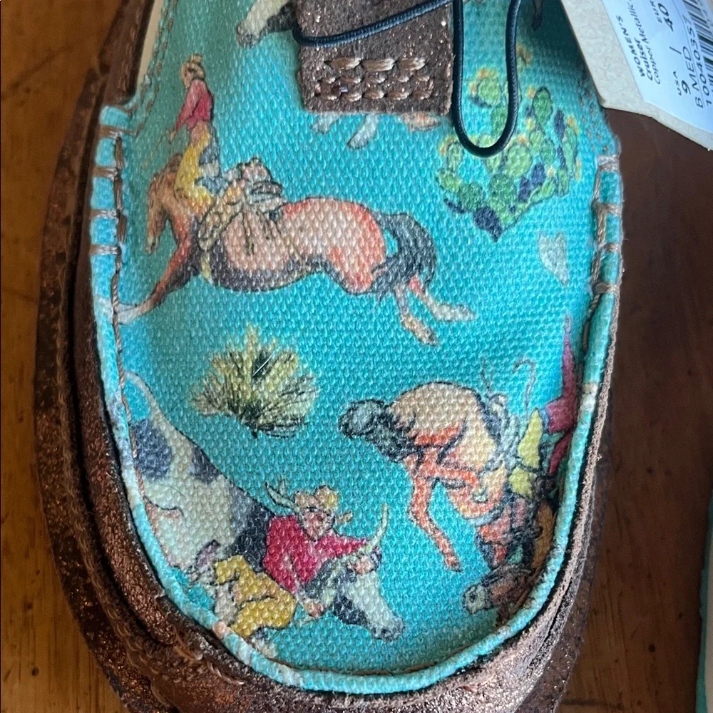 NEW!!Ariat Brown and Teal Loafers - Picture 2 of 2